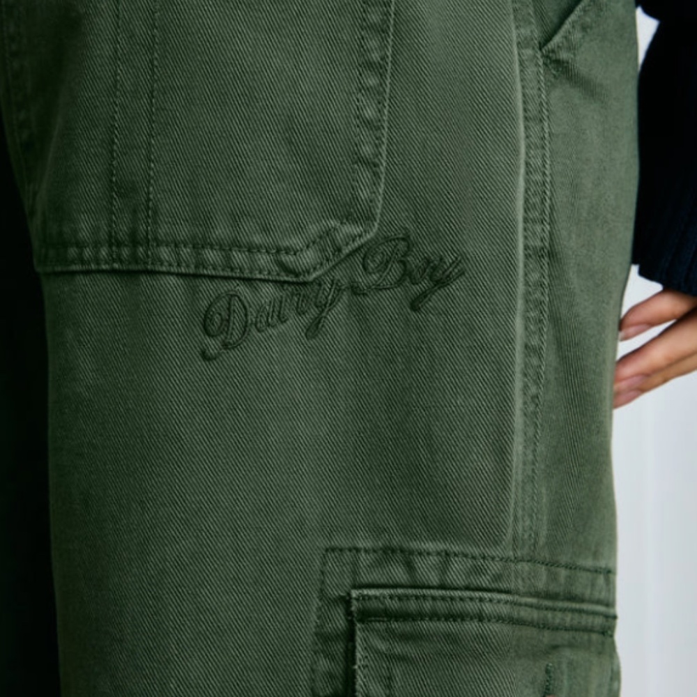 DAIRY BOY CARGO PANTS IN MOSS GREEN - Picture 2 of 4